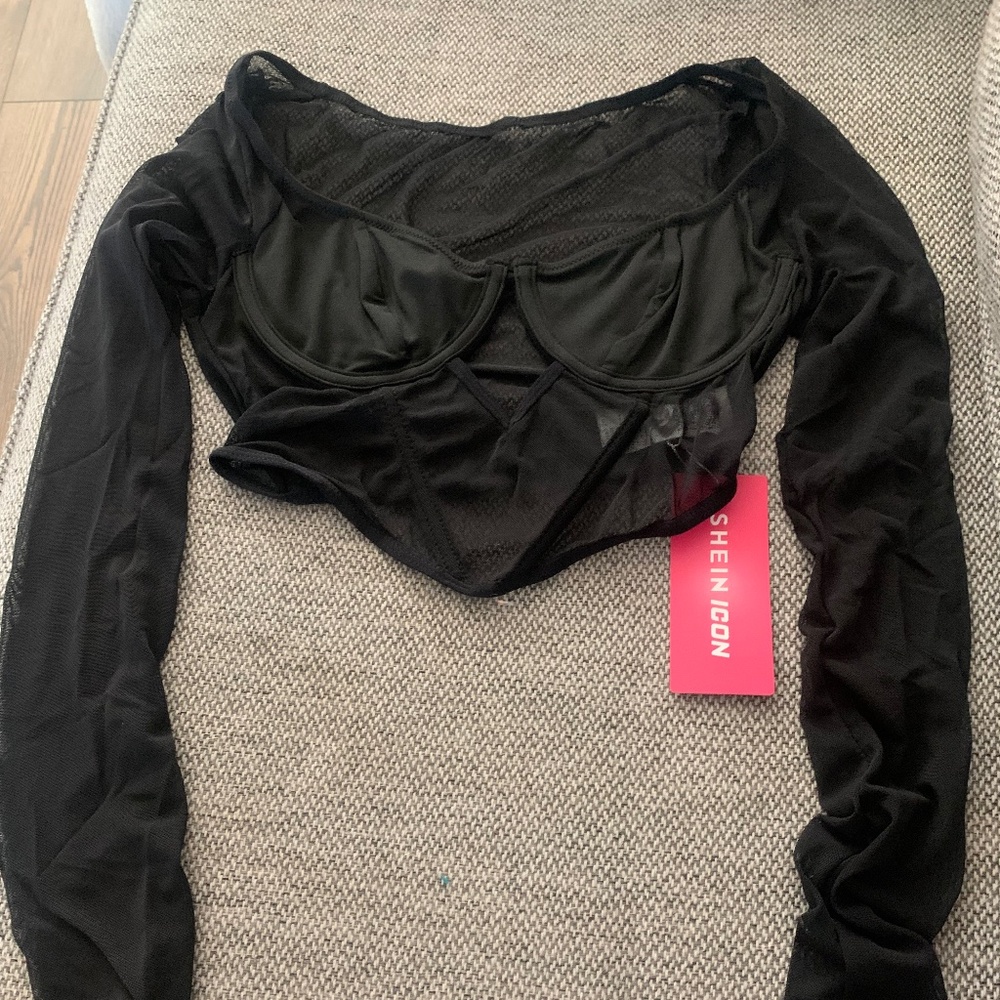 Black Sheer Top
